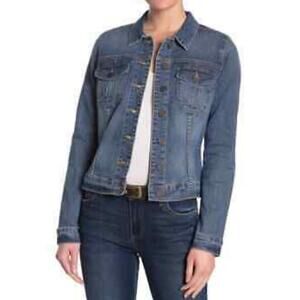 Kut from the Kloth Denim Helena Medium Blue Fitted Jean Jacket, Size XS